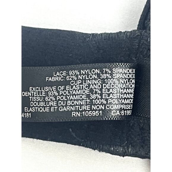 Natori Black Lace Balconette Bra Size 34DDD Sexy Lingerie Romantic Classy - Picture 9 of 11